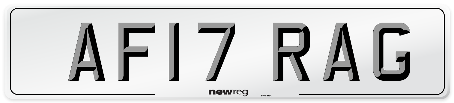 AF17 RAG Number Plate from New Reg